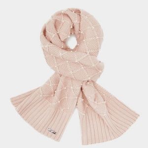 Karl Lagerfeld pearl embellished knit scarf